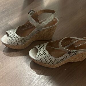 Trask Metallic Wedge Sandals